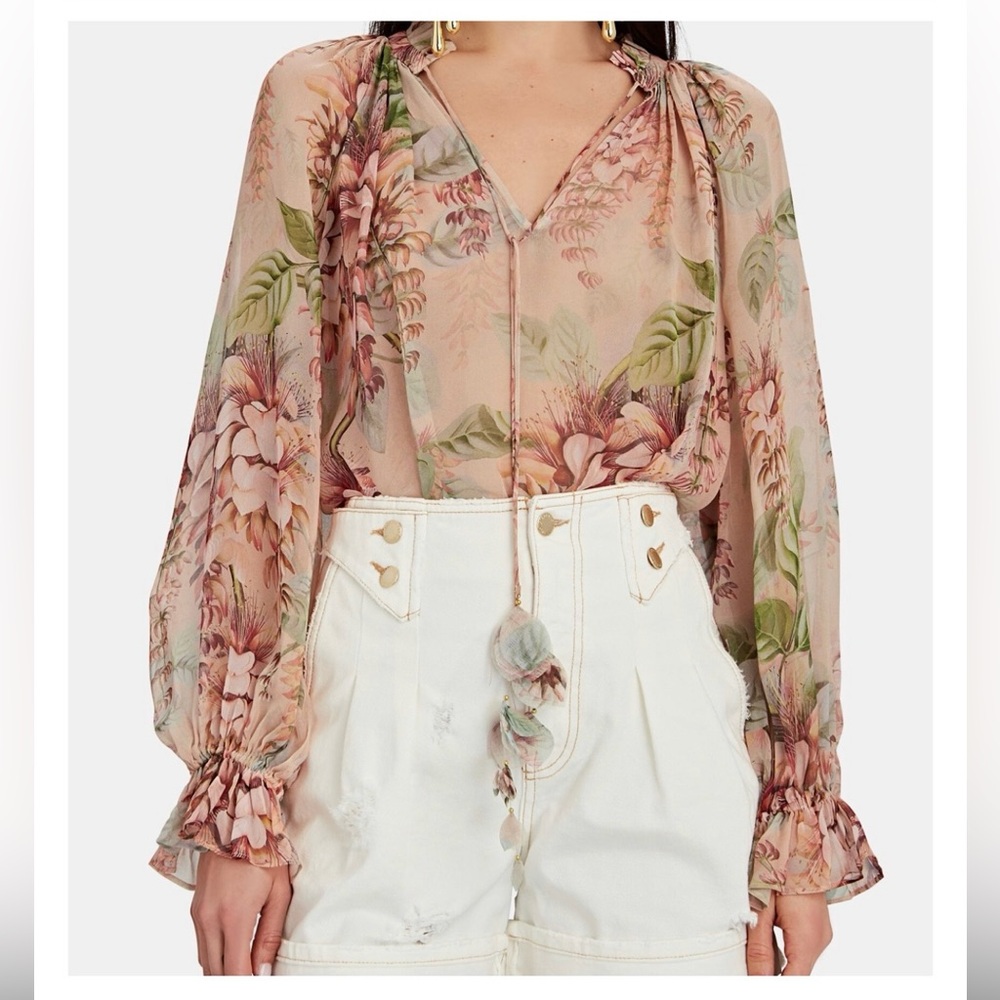 Zimmerman Candescent Floral Blouse, size 0. Great like new condition. Worn once